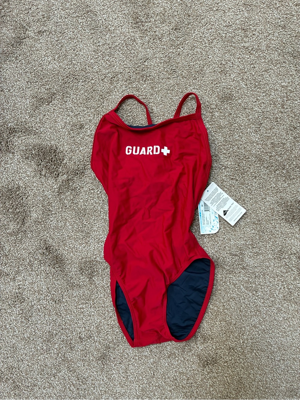 Red One-Piece Lifeguard Swimsuit